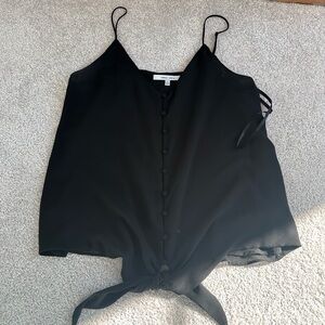 Naked Zebra Black Camisole with Tie Front - Large